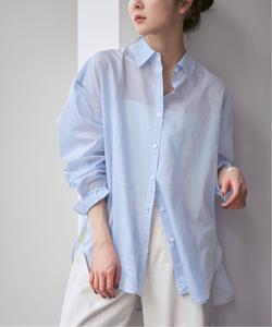 Полупрозрачная полосатая рубашка, растягивающаяся в двух направлениях Noble, цвет Saxe Blue