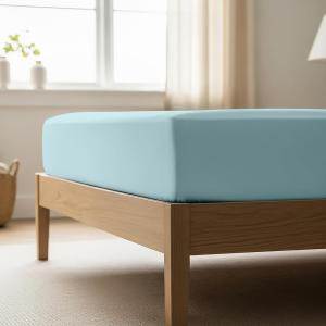 Mellanni Простыня на резинке, 97х190 см, глубина кармана до 40 см, мягкая охлаждающая, устойчивая к выцветанию и пятнам, цвет аква, 1 шт.