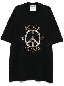 Moschino платье мини с искусственным жемчугом, черный