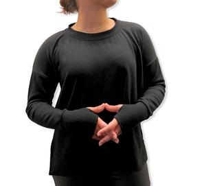 Толстовка с круглым вырезом и длинными рукавами, черная Alyssa Thomas, черный