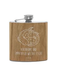 Mr. & Mrs. Panda Фляга с изображением знака зодиака Рыбы и надписью коричневого цвета