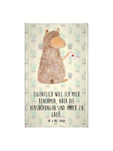 Mr. & Mrs. Panda Полотенце из альпаки с флагом и надписью, выполненное в цвете кактуса