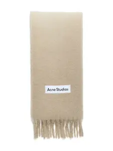 Шарф с бахромой Acne Studios, нейтральный