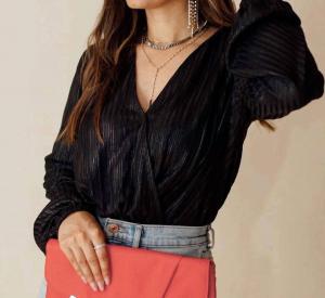 Боди с металлическим блеском черного цвета Dress Forum, черный