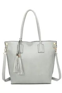 Сумка-тоут Reid из искусственной кожи с двойной кисточкой Fontanella Fashion, серый