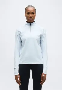 Футболка glidetech с застежкой-молнией до середины груди и длинными рукавами Hoka, Mineral Blue