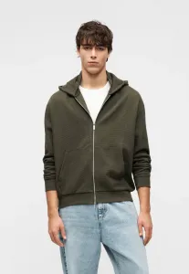 Худи унисекс с вафельной текстурой, свободного кроя, на молнии. Yourturn, Dark Olive