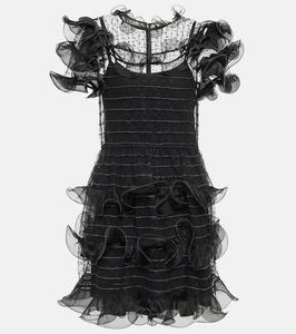 Мини-платье из тюля point d'esprit REDValentino, Nero