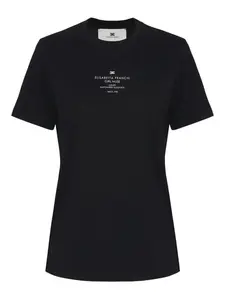 Футболка с принтом и короткими рукавами Elisabetta Franchi, черный