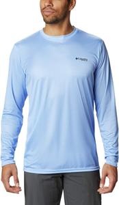 Columbia Мужская футболка с длинным рукавом Terminal Tackle PFG Statetriot, White Cap/Tan Flag