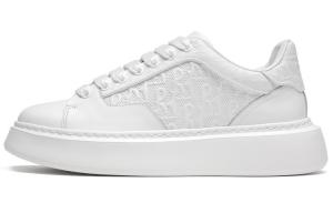 ROBERTA DI CAMERINO Устойчивые к истиранию низкие скейтерские кроссовки для мужчин с эффектом увеличения роста в бело-черном цвете, цвет White Black