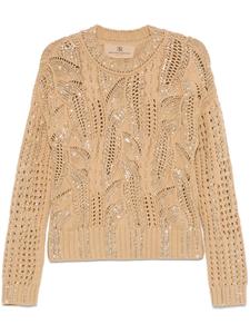 Ermanno Scervino свитер с кристаллами, коричневый