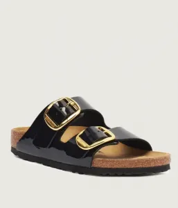 Аризонские тапочки с большой пряжкой narrow fit Birkenstock, черный