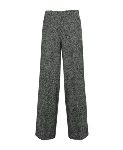 Широкие брюки с эффектом букле Manila Grace, черный