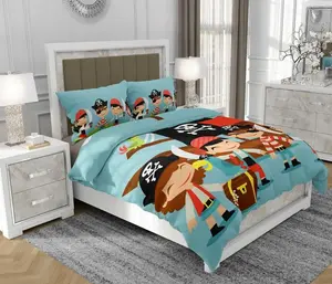 Комплект постельного белья 160x200 см + 2x70x80 см, 3 предмета, 100% хлопок, сатин, молния, детский, цветной - | So.0104 SOVIO