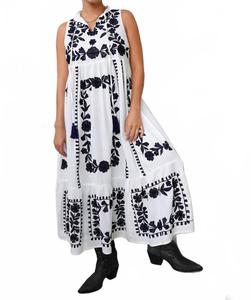 Платье Mila с вышивкой в белом цвете Debbie Katz