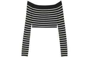 Топ укороченный Saint Laurent женский, черный / белый