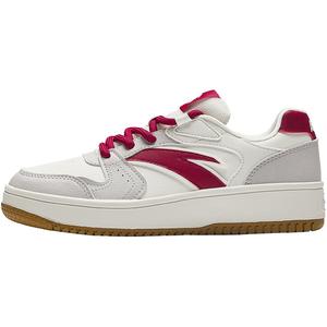 Низкие детские скейтбордические кроссовки Zero Sensation Slip Resistant Anti Kick с противоскользящим и устойчивым к ударам покрытием, бело-красные Antakids, цвет: слоновая кость / серый градус / малиново-красный