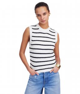 Свитер Madewell Stripe Seneca Cotton Boucle Tank, Cream Black Stripe