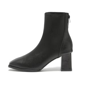 Medd Зимние французские сапоги на высоком каблуке для женщин с черной подкладкой из флиса, цвет Black Fleece-Lined WL-BASI-8-39