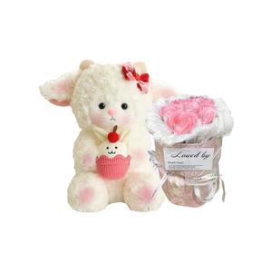 Очаровательная плюшевая кукла ягненок с тортом 25см/35см/50см высота XINGBA
