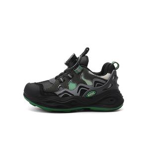Износостойкие легкие амортизирующие утепляющие низкие повседневные детские кроссовки ST&SAT, черный/зеленый