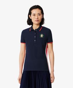 Поло с боковой сетчатой полосой