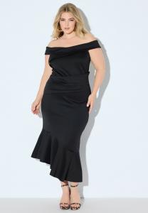 Платье Ulla Popken OFF THE SHOULDER ASYMMETRICAL, Black