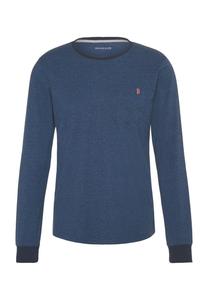 Мужская рубашка для сна с v-образным вырезом и нагрудным карманом Manguun, цвет Solid Navy Melange