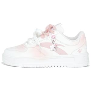 ANTA Классические противоскользящие износостойкие низкие скейтерские кроссовки женские бело-розовые, цвет White Pink