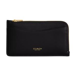 COACH Женский картхолдер из телячьей кожи небольшой черный, Black