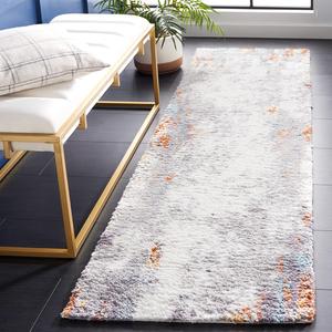 Ковер-ковер-дорожка SAFAVIEH, 69 x 244 см, Berber Shag Collection, Blue Rust & Ivory, без линьки и простой в уходе, идеально для помещений с высокой проходимостью в гостиной, спальне (BER543A)