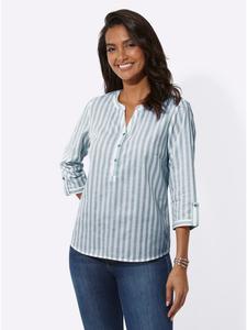 Полосатая блузка в нефритовую и белую полоску WITT WEIDEN