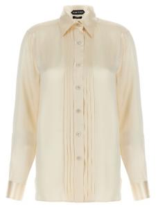 Рубашка с плиссированной планкой (пластроном) TOM FORD, белый