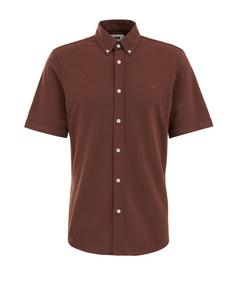 Рубашка Slim Fit на пуговицах WE Fashion, коричневый