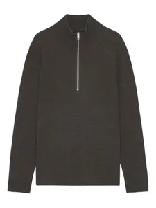 Пуловер на молнии с высоким воротником NN07, коричневый