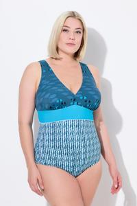 ULLA POPKEN Женский купальник-рыбка с мягкими чашками и V-образным вырезом, переработанный