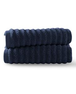 Набор из двух полотенец для рук Mason из 100% хлопка с низкой степенью кручения, размер 30 x 18 дюймов Blue Loom, темно-синий