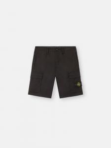 Шорты-бермуды классического кроя-карго Stone Island L100L08 STRETCH COTTON TELA 'PARACADUTE', черный