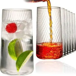 Стаканы для питья IMPERIAL ребристые 550 мл - набор из 6 стаканов для воды из хрустального стекла - серия London. Прозрачное ребристое стекло, можно мыть в посудомоечной машине. IMPERIAL glass