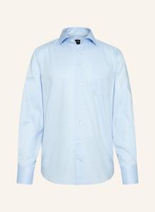 Комфортная рубашка с длинными рукавами и воротником-акулой van Laack, синий