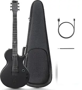 Unbranded Электрогитара Nova Go Sonic Smart из углеродного волокна с беспроводной колонкой 10 Вт, встроенными пресетами, универсальный портативный комплект для уличных музыкантов и домашних студий, черная