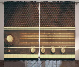 Винтажная деревенская штора ABAKUHAUS в стиле ретро 60-х, универсальная ленточная штора для гостиной с петлями и крючками, 280 x 225 см, белый с коричневым Abakuhaus