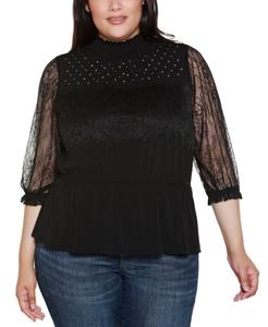 Вязаный топ большого размера, выполненный в смешанной технике Belldini, Black