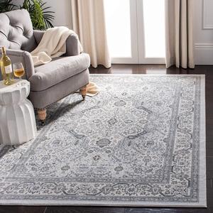 Ковер SAFAVIEH, 336 x 458 см, Isabella Collection, Light Grey & Cream, Oriental Design, Non-Shedding & Easy Care, идеально подходит для помещений с высокой проходимостью в гостиной, спальне (ISA916G)