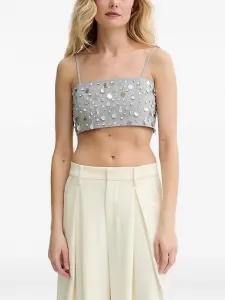 Топ с декоративными бретельками Isabelle Blanche, серый