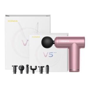 Пистолет для миофасциального релиза, массажер для мышц V5 KONKA, розовый