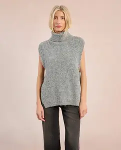 Женский топ без рукавов с разрезами Molly Bracken, серый