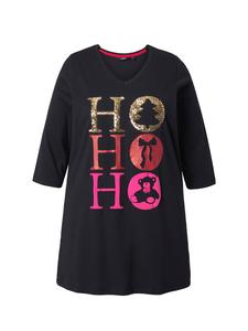 Длинная рубашка черного цвета Ulla Popken