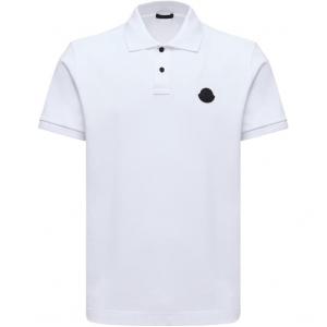 Поло с коротким рукавом и нашивкой с логотипом Moncler, белый